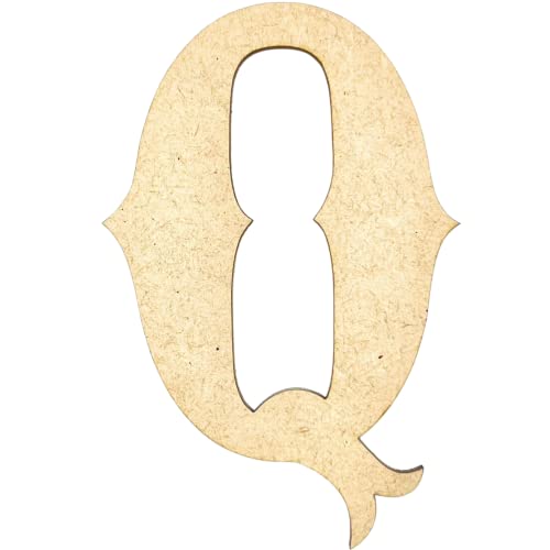 6" Tall MDF Letter Q | 1/4" Thick | Krafty Supply Letters | Railroad Western | Wooden Letter