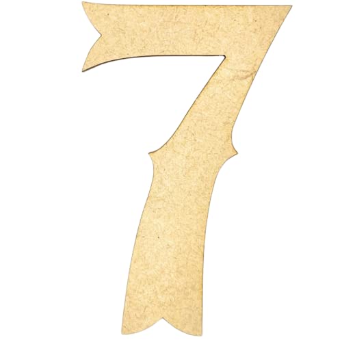 6" Tall MDF Number 7 | 1/4" Thick | Krafty Supply Letters | Railroad Western | Wooden Letter