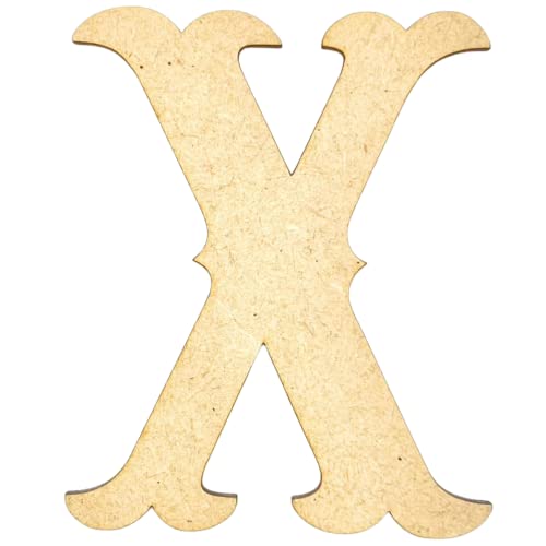 6" Tall MDF Letter X | 1/4" Thick | Krafty Supply Letters | Railroad Western | Wooden Letter