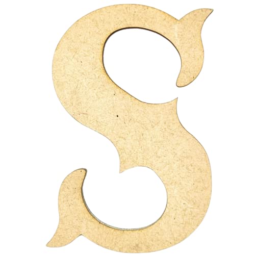 6" Tall MDF Letter S | 1/4" Thick | Krafty Supply Letters | Railroad Western | Wooden Letter