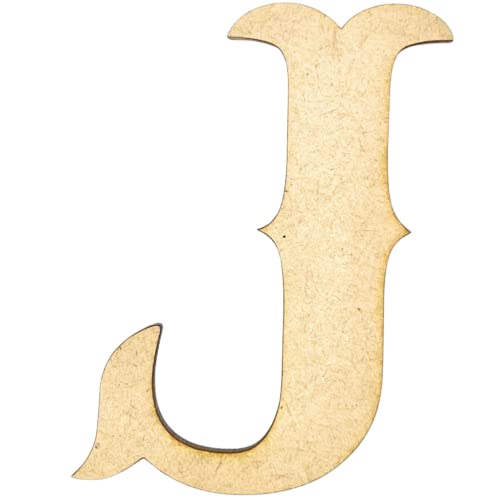 6" Tall MDF Letter J | 1/4" Thick | Krafty Supply Letters | Railroad Western | Wooden Letter