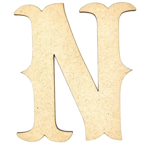 6" Tall MDF Letter N | 1/4" Thick | Krafty Supply Letters | Railroad Western | Wooden Letter