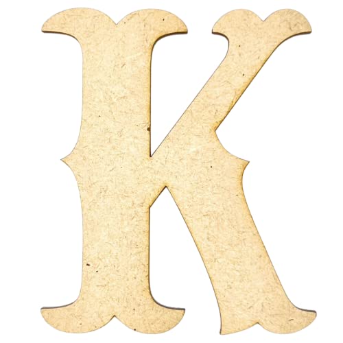 6" Tall MDF Letter K | 1/4" Thick | Krafty Supply Letters | Railroad Western | Wooden Letter