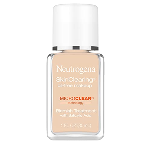 Neutrogena SkinClearing Oil-Free Acne and Blemish Fighting Liquid Foundation with Salicylic Acid Acne Medicine, Shine Controlling, for Acne Prone Skin, 30 Buff, 1 fl. oz