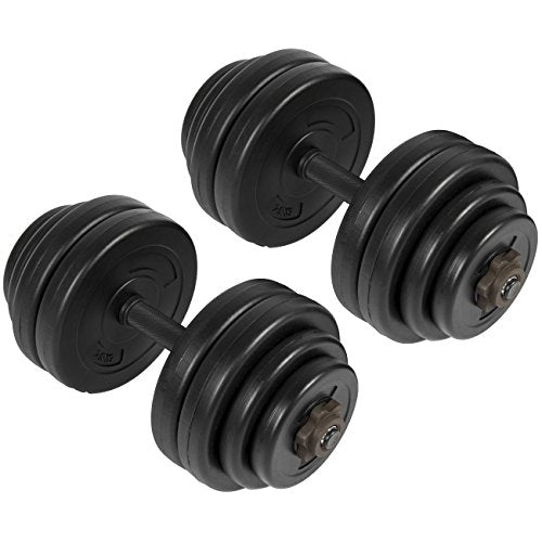 Best Choice Products 64LB Weight Dumbbell Set Adjustable Cap Gym Barbell Plates Body Workout