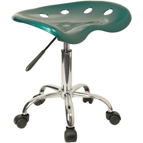 Flash Furniture Taylor Vibrant Green Tractor Seat and Chrome Stool