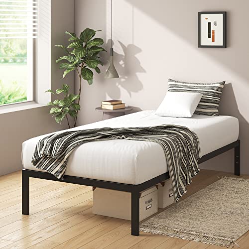 ZINUS Mia Metal Platform Bed Frame / Wood Slat Support / No Box Spring Needed / Easy Assembly, Black, Twin