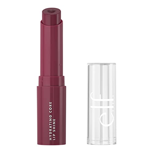 e.l.f. Hydrating Core Lip Shine, Conditioning & Nourishing Lip Balm, Sheer Color Tinted Chapstick, Delightful, 0.09 Oz