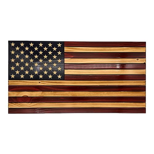 American Handmade: Handcrafted Wooden American Flag - Proudly Display Your Patriotism - Perfect Home Decor (Large)