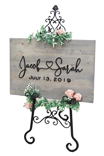 Wedding Sign, Welcome Wedding Sign, Wedding Welcome Sign, 3D Wedding Sign, Custom Sign, Wooden Welcome Sign, Wood Wedding Sign, (12x18, Gray + Black Letter)