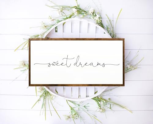 12x24 inches, Sweet Dreams Wooden Sign | Inspirational Quote Decor | Farmhouse Bedroom | Nursery Home Accent | Unique Gift Idea | Distressed Wood | Rustic Handmade Wall Art