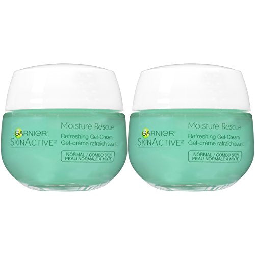 Garnier SkinActive Moisture Rescue Refreshing Gel-Cream for Normal/Combo Skin, Oil-Free, 1.7 Oz (50g), 2 Count (Packaging May Vary)