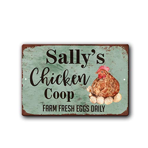 Cute Chicken Coop Personalized Aluminum Sign Farm Fresh Eggs Daily