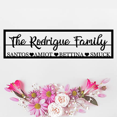 Personalized Family Name Sign with First Names, Last Name Signs for Home, Personalized Metal Name Sign, Custom Name Sign