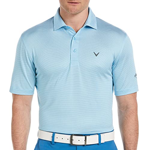 Callaway Men's Pro Spin Fine Line Short Sleeve Golf Shirt (Size X-Small-4X Big & Tall), Blue Grotto, Small