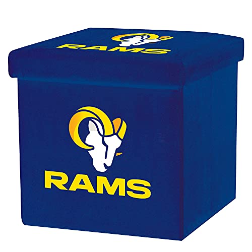 Franklin Sports NFL Los Angeles Rams Storage Ottoman with Detachable Lid 14 x 14 x 14 - Inch