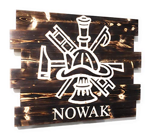 Firefighter Maltese Cross Rustic Sign