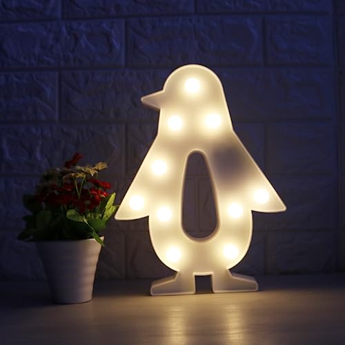 Marquee Sign Lights, LED Marquee Letter Lights Sign Marquee Night Light for Kids Room Lamp Battery Operated (Penguin)