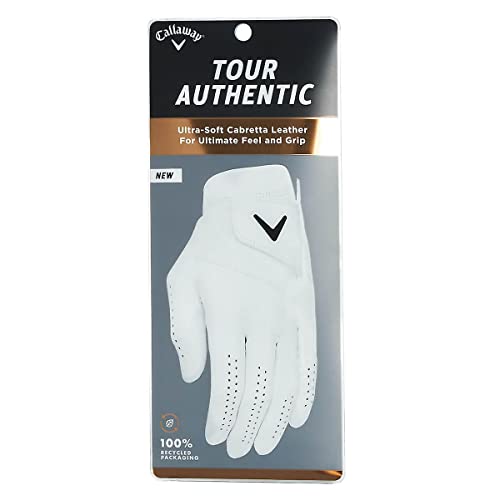 Callaway Golf 2022 Tour Authentic Glove (White, Standard X-Large, Worn on Right Hand)