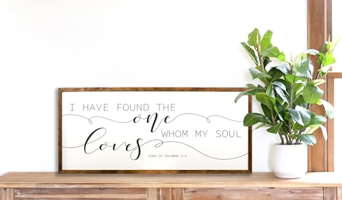 10x20 inches, I Have Found The One Whom my Soul Loves Sign - Bedroom Signs Above the Bed - Bedroom Signs - Bedroom Decor - Signs for Above Bed - Song of Solomon Sign - Master Bedroom Wall