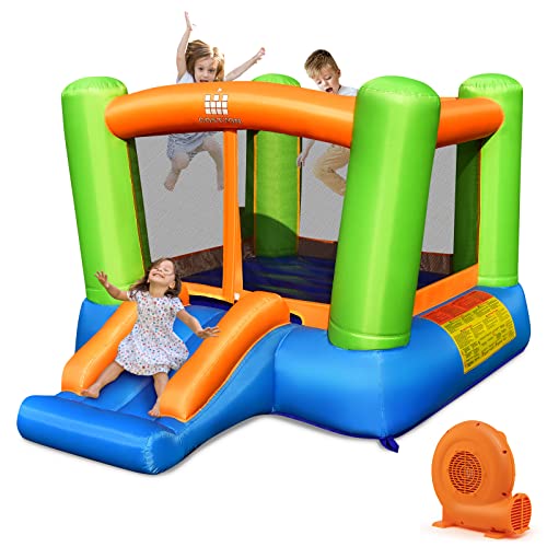 COSTWAY Inflatable Bounce House Kids Jumping Playhouse Indoor & Outdoor with 550W Blower