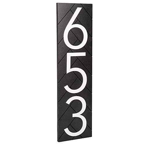 Discovered Designs – 20” Custom Address Number Sign - Black or White – Vertical or Horizontal – Made in USA (Black 20 inch Vertical)