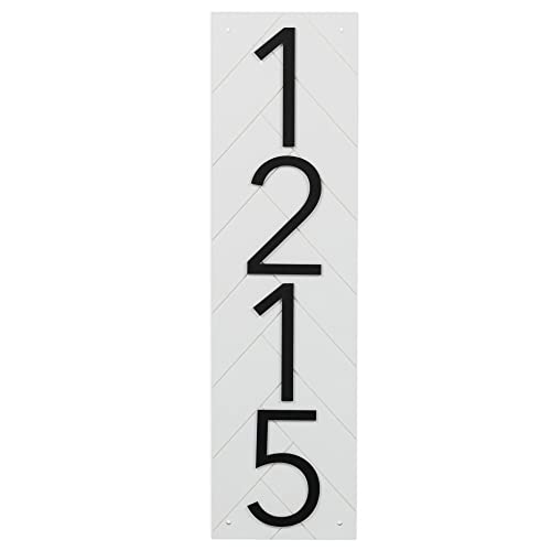 Discovered Designs – 20” Custom Address Number Sign - Black or White – Vertical or Horizontal – Made in USA (White 20 inch Vertical)