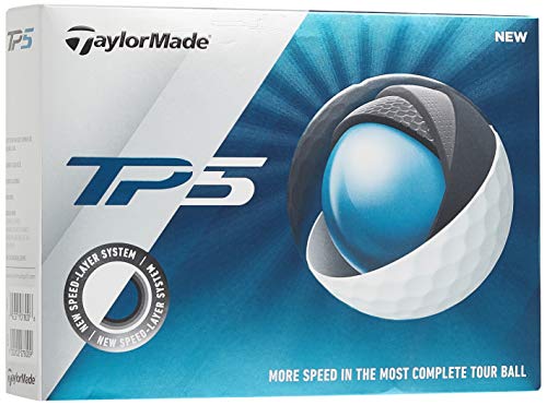 TaylorMade TP5 Golf Balls (One Dozen), White, Large