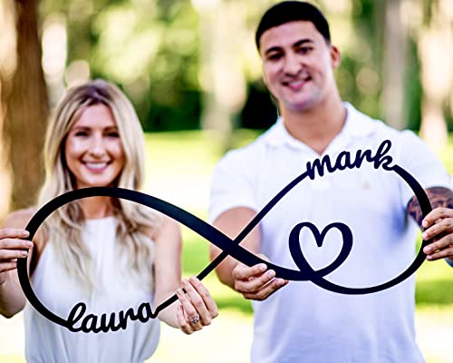 Infinity Sign Containing Names, Personalized Metal Infinity Sign, Infinity Metal Sign, Wedding Gift, Newlywed Gift, Engagement Gift (30" Wide)