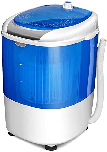 COSTWAY Portable Mini Washing Machine with Spin Dryer, Washing Capacity 5.5lbs, Electric Compact Machines Durable Design Energy Saving, Rotary Controller, Laundry Washer for Home Apartment RV, Blue