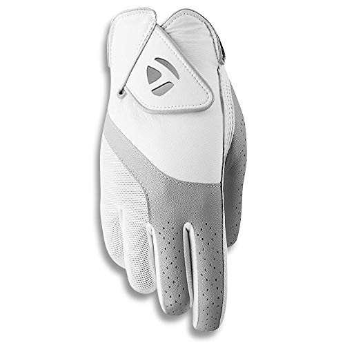 TaylorMade 2019 Kalea Women's Golf Glove, White/Gray, Worn on Right Hand, Small