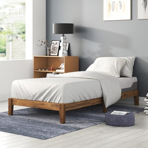 ZINUS Lucinda Wood Platform Bed Frame / No Box Spring Needed / Solid Wood Foundation with Wood Slat Support / Easy Assembly, Twin