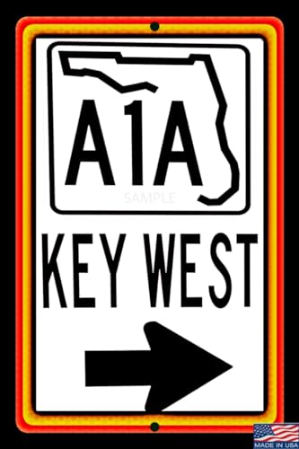 WORLD'S GREATEST SIGNS! 8"X12" INDOOR/OUTDOOR METAL SIGN! MADE! TIKI BAR DECOR POOL HOT TUB ISLAND TIME JIMMY BUFFETT HAPPY HOUR 5 O'CLOCK SOMEWHERE MAN CAVE! (A1A KEY WEST)