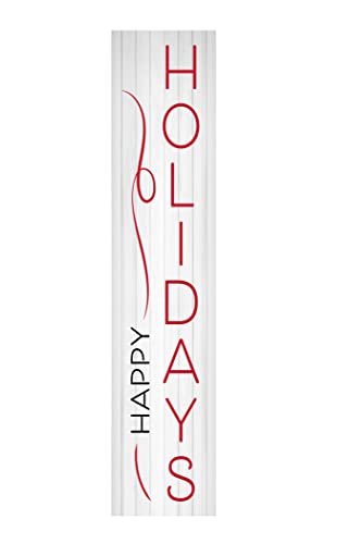 Twisted R Design Simple Happy Holidays Sign - Unique Vertical Holiday Season Decor Wooden Sign, 24" Hanging/Standing Farmhouse Holiday Decor, Directly Printed Home Decoration, Cozy Decor, 2ft