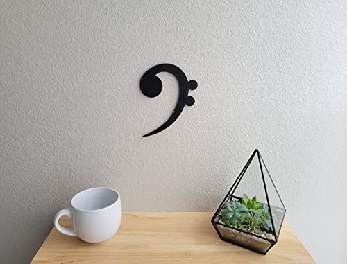 Bass Clef Wall Art - 11 Inches - Black