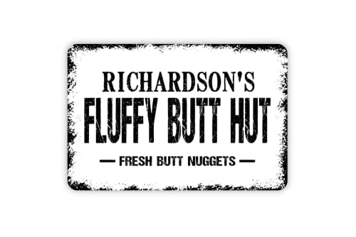 8" x 12" Personalized Fluffy Butt Hut Chicken Coop Hen House Metal Sign - Quality Farm Wall Art Indoor Or Outdoor