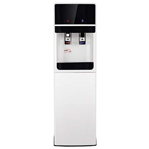 Costway Bottom Loading Water Cooler Dispenser with 2 Temperature Settings, 5 Gallon Hot & Cold Dispenser with Child Safety Lock, Underlying Stainless Steel Ideal for Home/Office, UL Approved