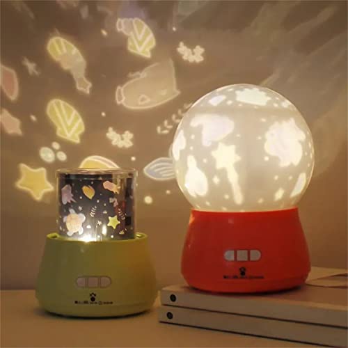 LED Night Light, 360 Degree Rotating Baby Music Projector Night Light, Kids Sleep Light Green A Gift for Children