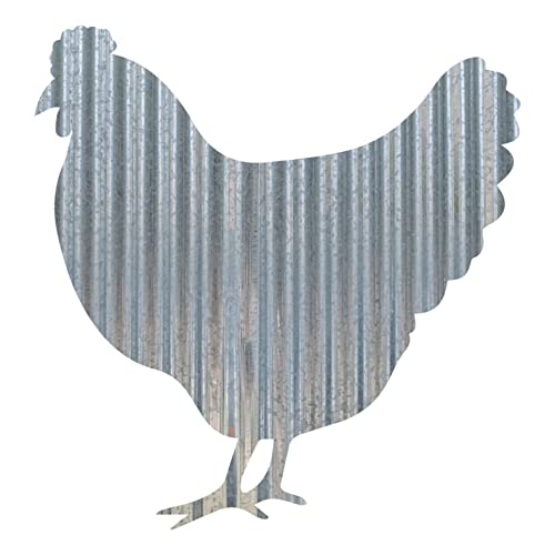 Rustic 3D Corrugated Metal Animal Signs (Chicken, 12 Inch)