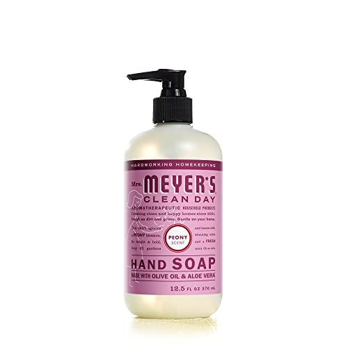 Mrs. Meyer's Hand Soap, Made with Essential Oils, Biodegradable Formula, Peony, 12.5 fl. oz