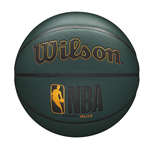 WILSON NBA Forge Series Indoor/Outdoor Basketball - Forge Plus, Forest Green, Size 7-29.5"