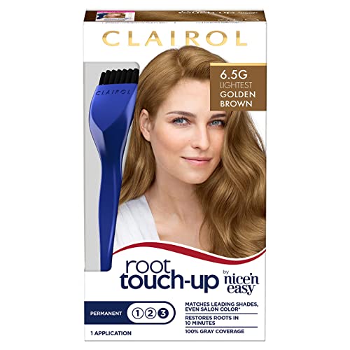 Clairol Root Touch-Up by Nice'n Easy Permanent Hair Dye, 6.5G Lightest Golden Brown Hair Color, Pack of 1