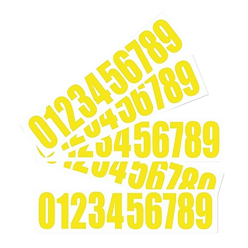 Yellow Vinyl Numbers Stickers 2 Inches,5 sets 50 pieces Self-Adhesive Vinyl Numbers Kit, Mailbox Premium Quality Numbers Sticker for Home, Signs, Window, Cars, Trucks, Business, Address Number