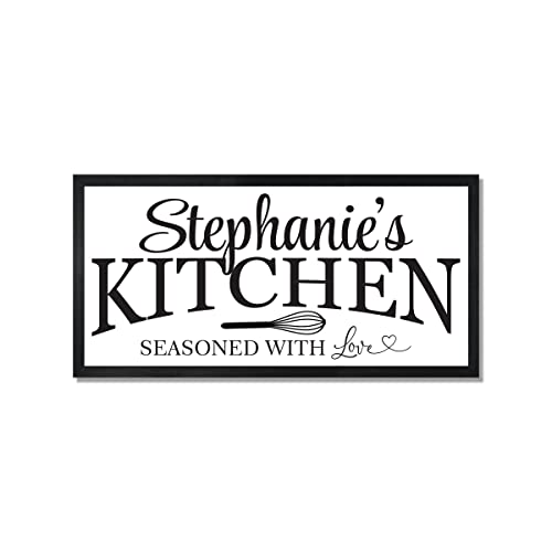 Personalized kitchen sign wood frame farmhouse style