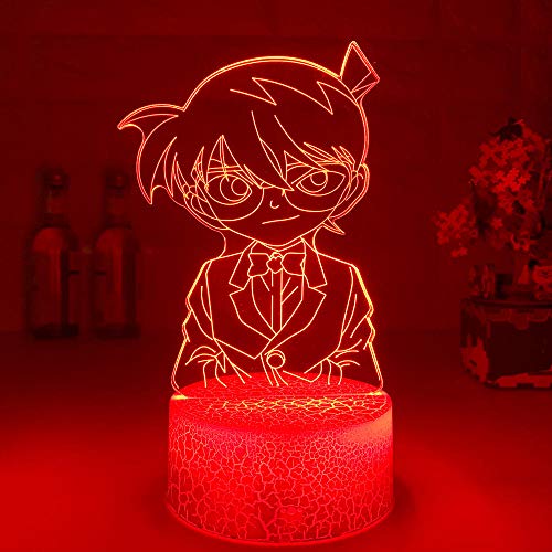 Generic Beautiful Gift 3D nightlight Illusion lamp,Anime Detective Co&nan Figure Led for Child Bedroom Unique Baby Nightlight Manga Case Closed Kids Night Lamp for Boys-Remote Control Colourful 5262