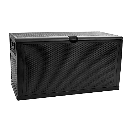 Flash Furniture 120 Gallon Plastic Deck Box - All-Weather Patio Storage and Organization for Throw Pillows, Pool Toys or Garden Tools