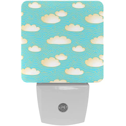 2 Pack Plug-in Nightlight LED Night Light Cartoon Sky with Clouds, Dusk-to-Dawn Sensor for Kid's Room Bathroom, Nursery, Kitchen, Hallway