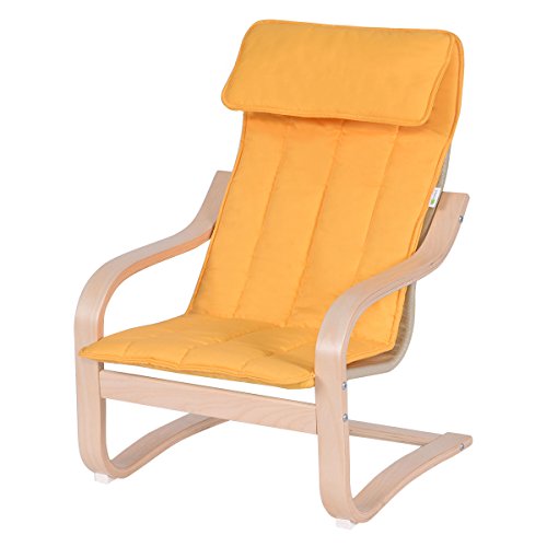 COSTWAY Kids Armchair Children Leisure Lounge Wood Home Furniture Kiddie (Yellow)