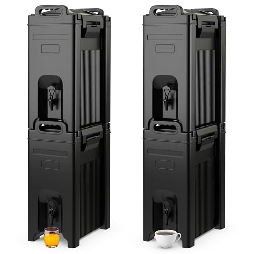 COSTWAY Insulated Beverage Server/Dispenser, with Seamless Double Walled Shell, 5 Gallon Beverage Carrier, Food-grade LLDPE Material, with Spring Action Faucet, Ideal for Restaurant, Hotel and Shop