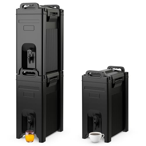 COSTWAY Insulated Beverage Server/Dispenser, with Seamless Double Walled Shell, 5 Gallon Beverage Carrier, Food-grade LLDPE Material, with Spring Action Faucet, Ideal for Restaurant, Hotel and Shop